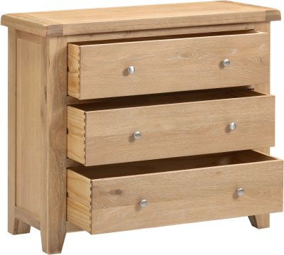 WINDSOR 3 DRAWER CHEST - NATURAL OAK