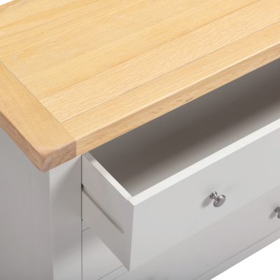 WINDSOR 3 DRAWER CHEST - PEBBLE GREY/OAK