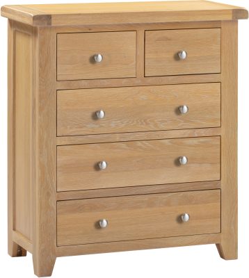 WINDSOR 3+2 DRAWER CHEST - NATURAL OAK