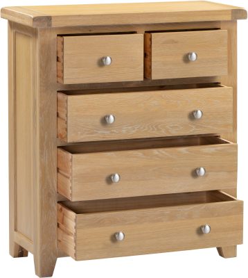 WINDSOR 3+2 DRAWER CHEST - NATURAL OAK
