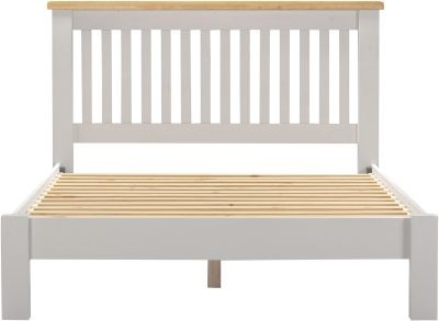 WINDSOR 4'6" LOW END BED - PEBBLE GREY/OAK