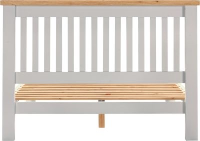 WINDSOR 4'6" LOW END BED - PEBBLE GREY/OAK