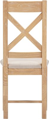 WINDSOR CROSS BACK DINING CHAIR (X2 PER BOX) - NATURAL OAK/OAT FABRIC