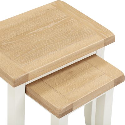 WINDSOR NEST OF 2 TABLES - IVORY/OAK