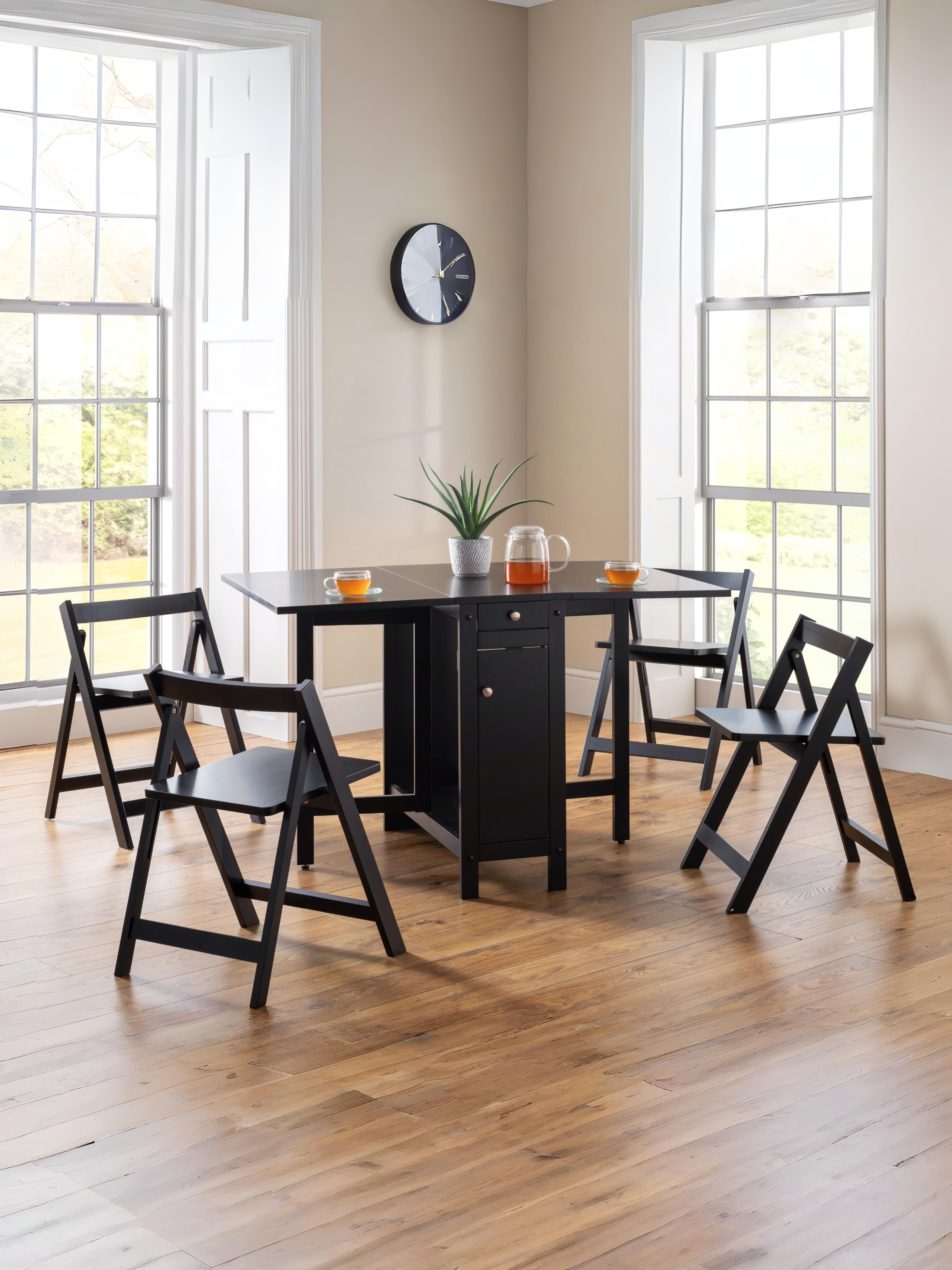 Savoy Black 4 Seater Extending Dining Set