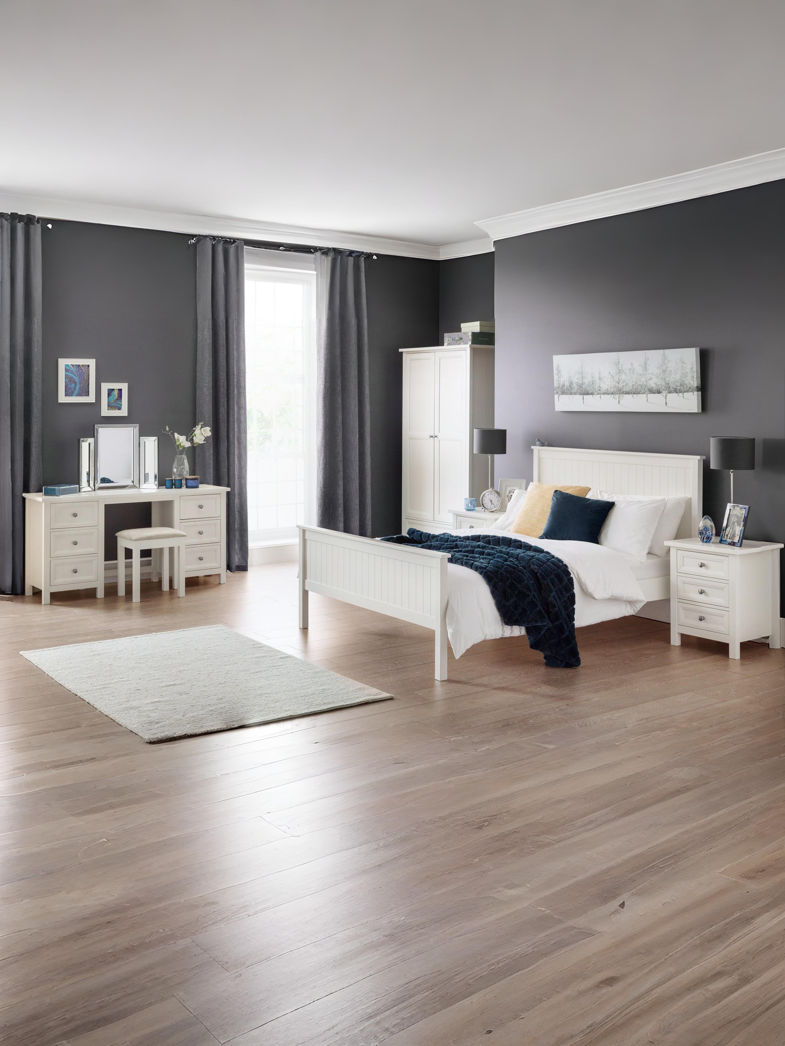 Maine 2 Door Combination Wardrobe - Surf White