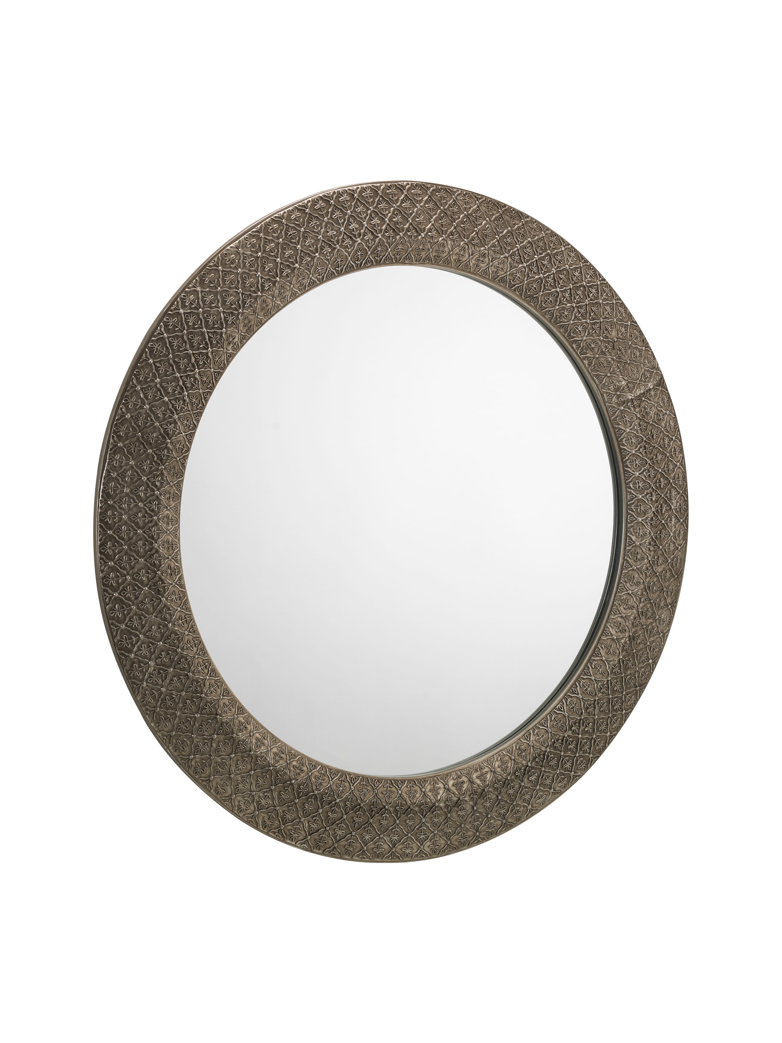 Cadence Large Round Pewter Wall Mirror