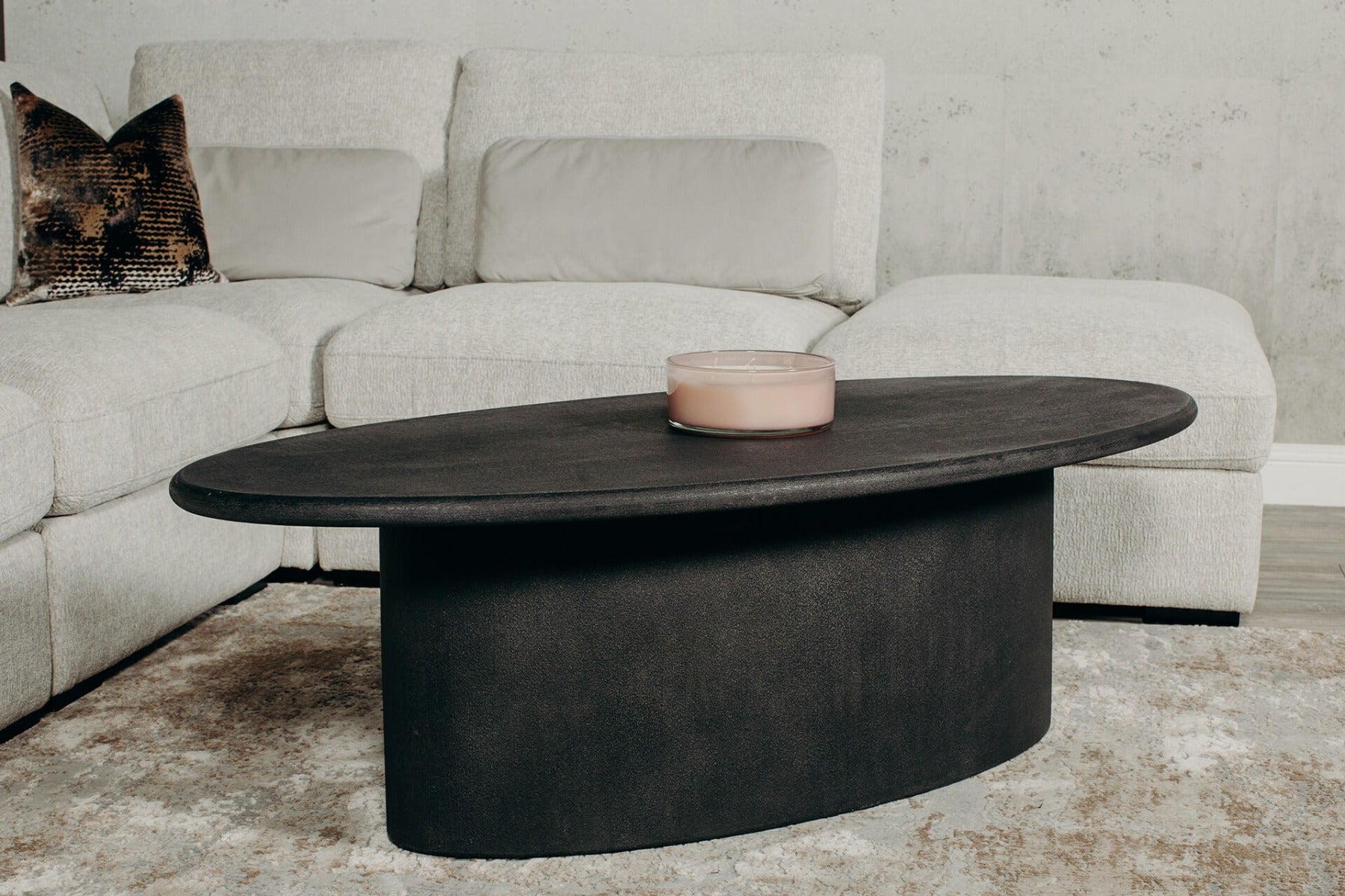 Ziola Coffee Tables in Black or White – Modern Concrete Finish Coffee Table for Industrial Style Homes