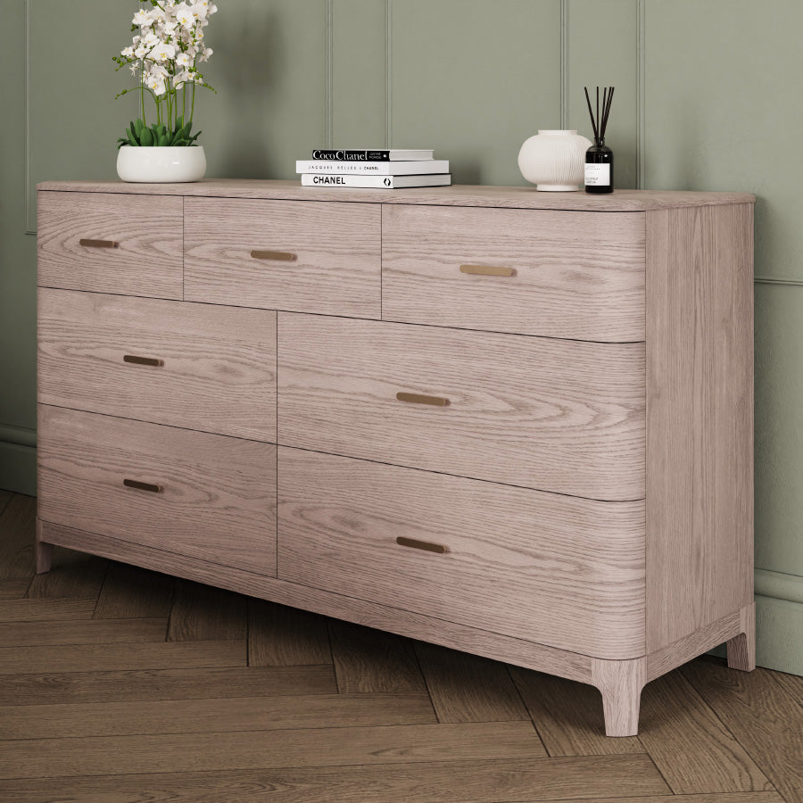 Zahra Dressing Chest 7 Drawer - Parisian Cream