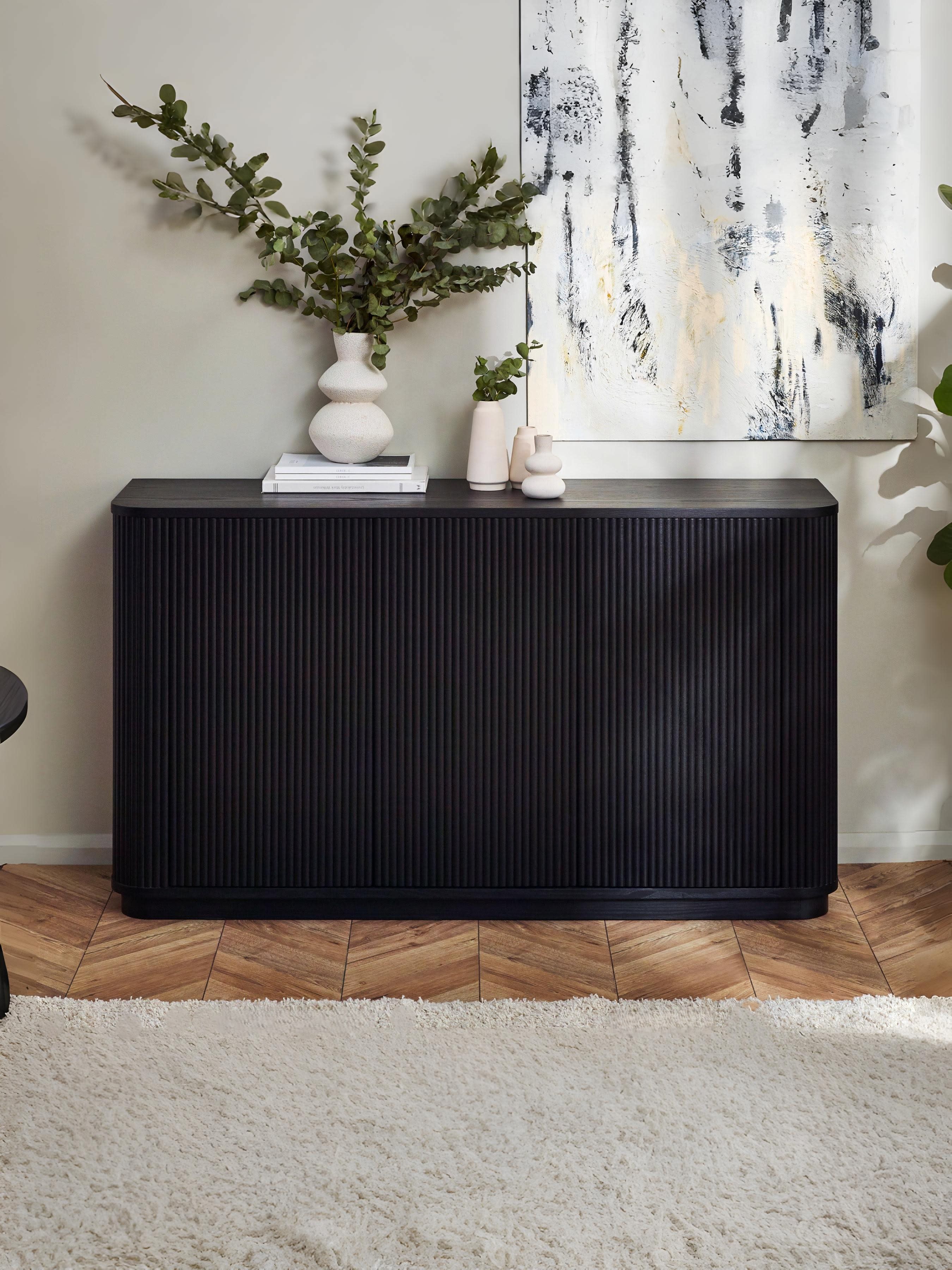 Louis Fluted Sideboard - Black