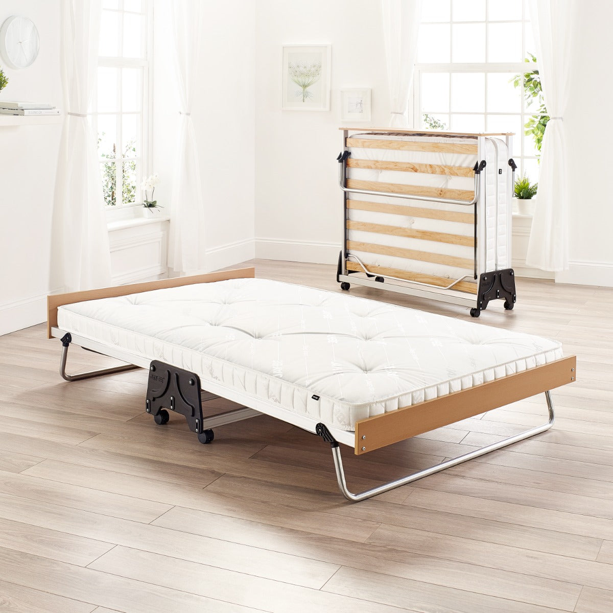 Jay-Be J-Bed Folding Bed with Anti-Allergy Micro e-Pocket Sprung Mattress - 4ft