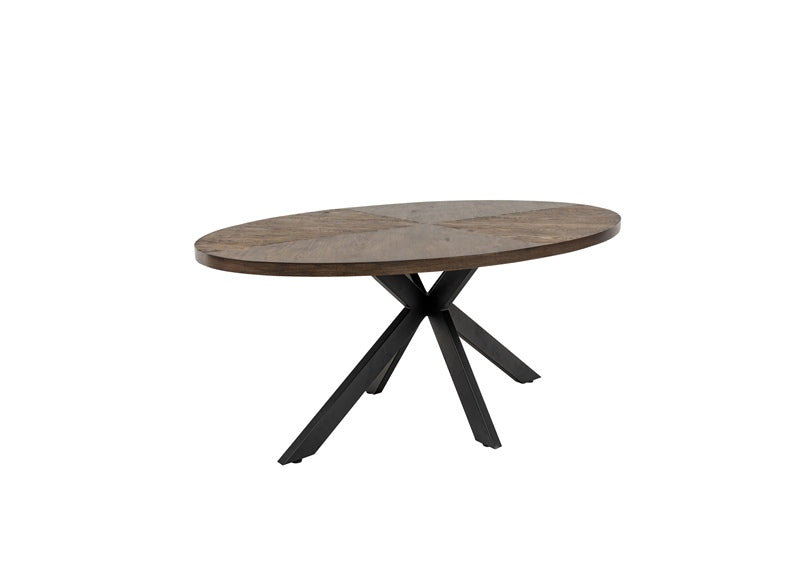 Samara Dark Wood Oval Dining Table W/Arabella Chairs