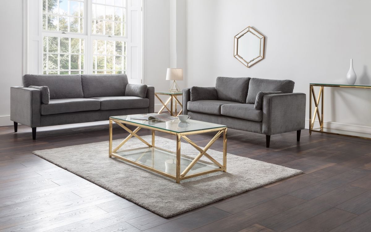 Hayward 3 Seater Sofa - Grey Chenille | Spacious Comfort for Your Living Room