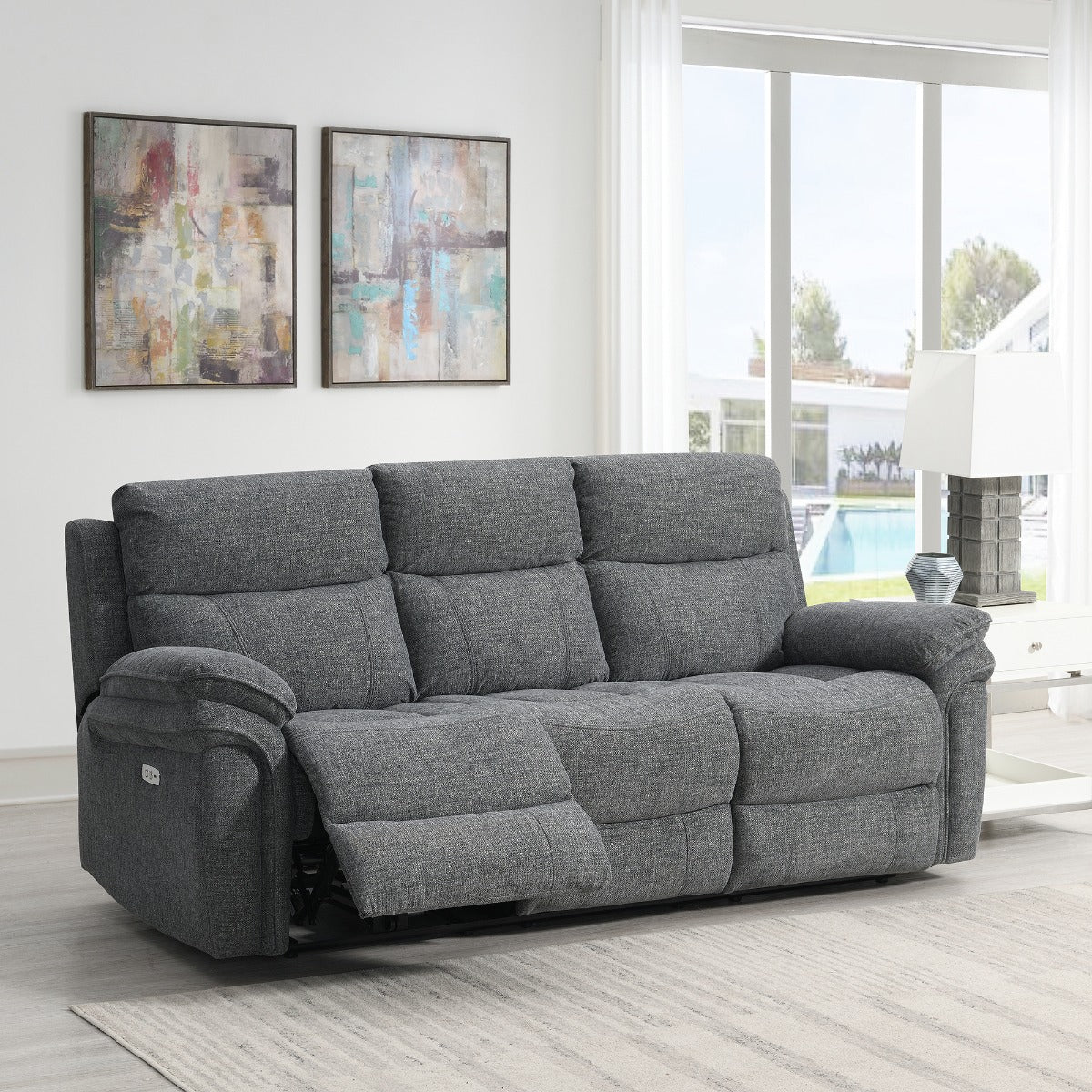 Harrow 3 Seater Elec Dark Grey