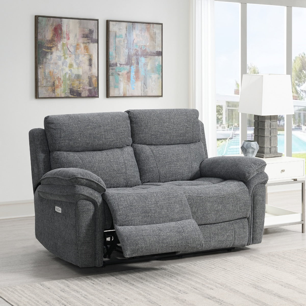 Harrow 2 Seater Elec Dark Grey