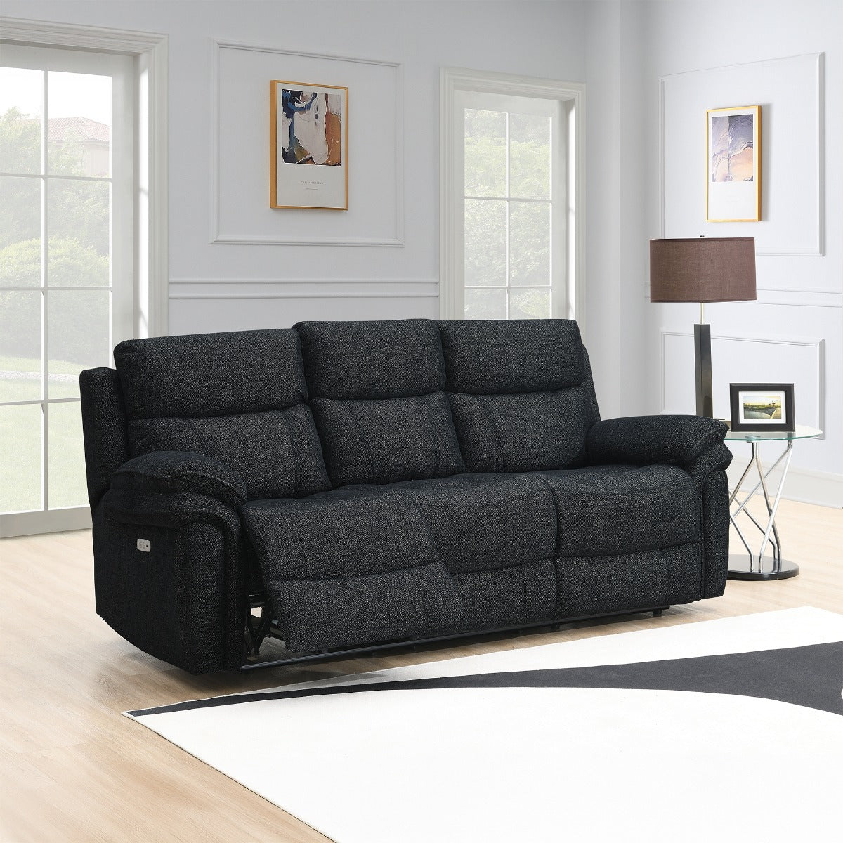 Harrow 3 Seater Elec Black