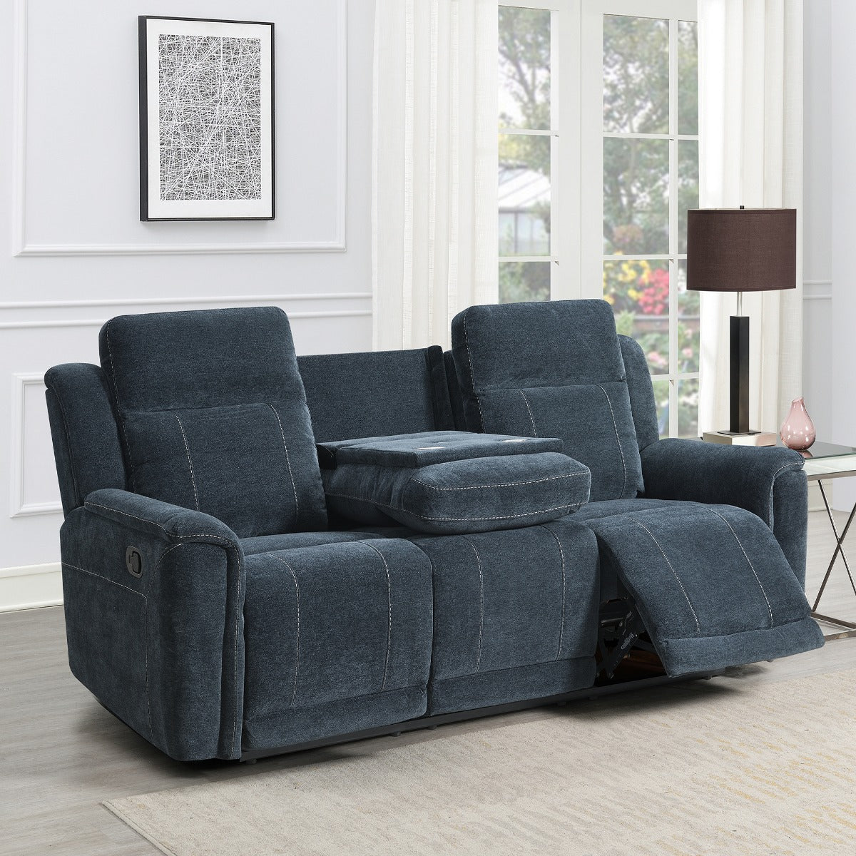 Somerton 3 Seater W/Consol Dark Grey