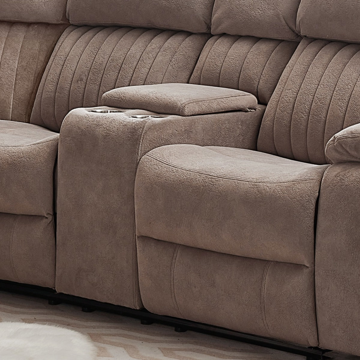 Morgan 2 Seater Recliner With Console Taupe