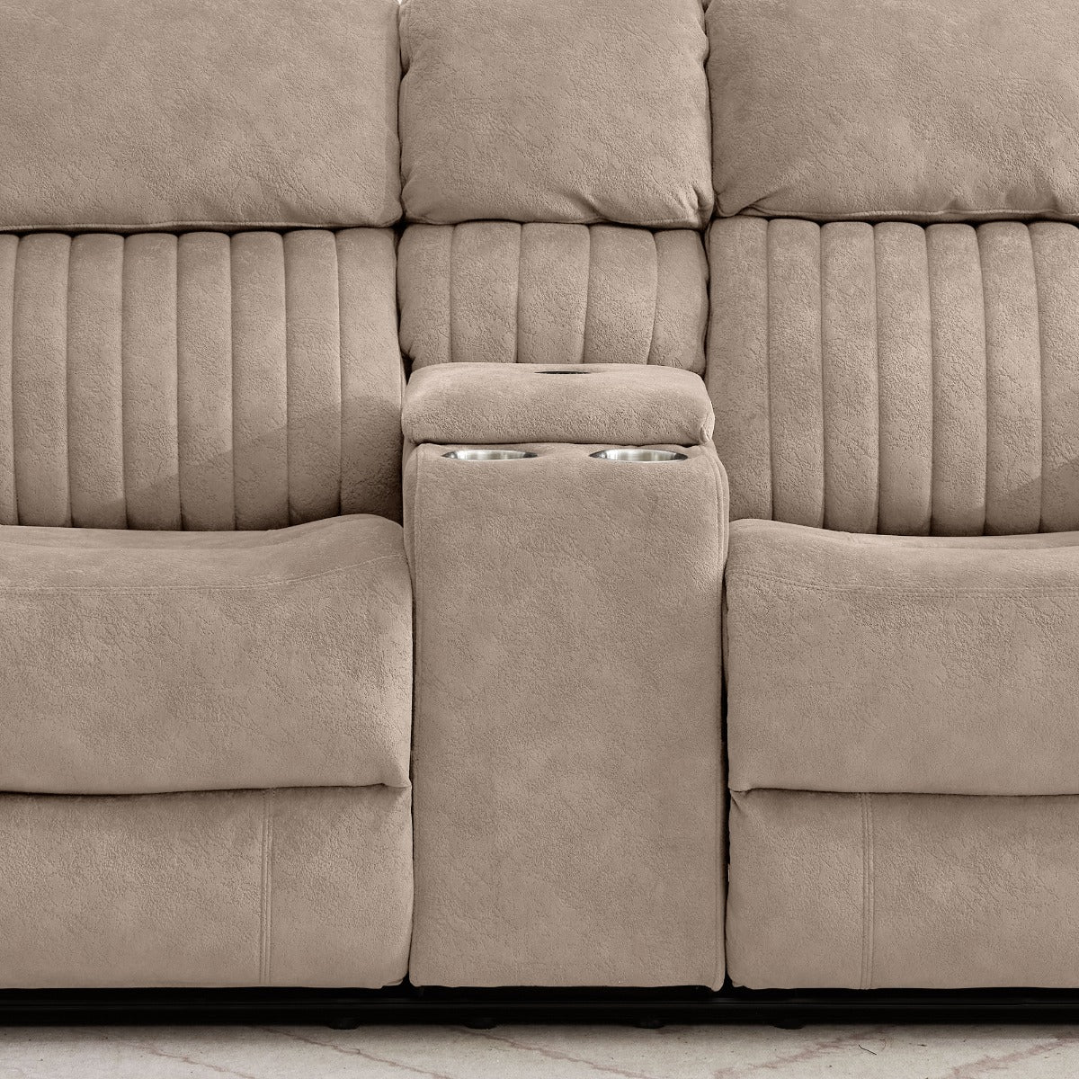 Morgan 2 Seater Recliner With Console Taupe