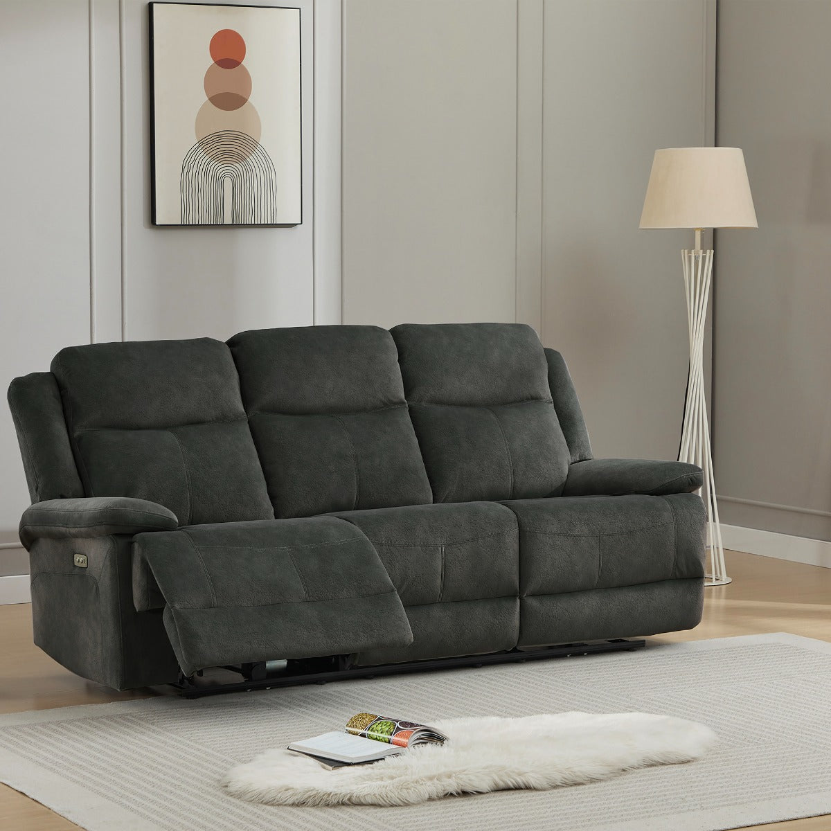 Rockport 3 Seater Electric Recliner Thunder