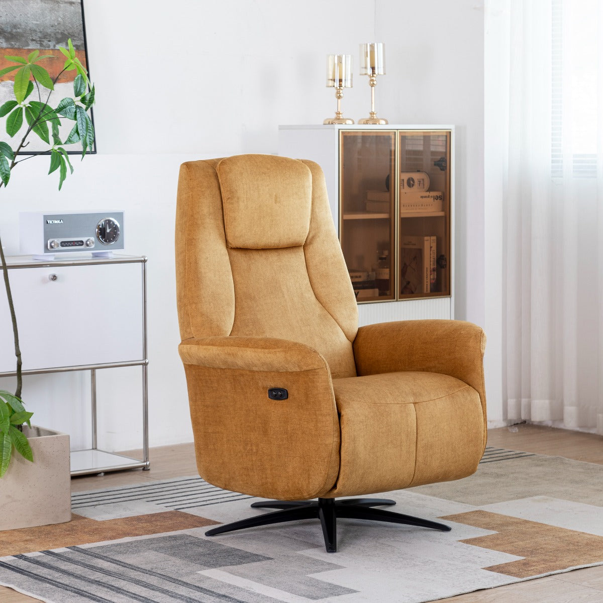 Caesar Swivel Electric Chair Amber