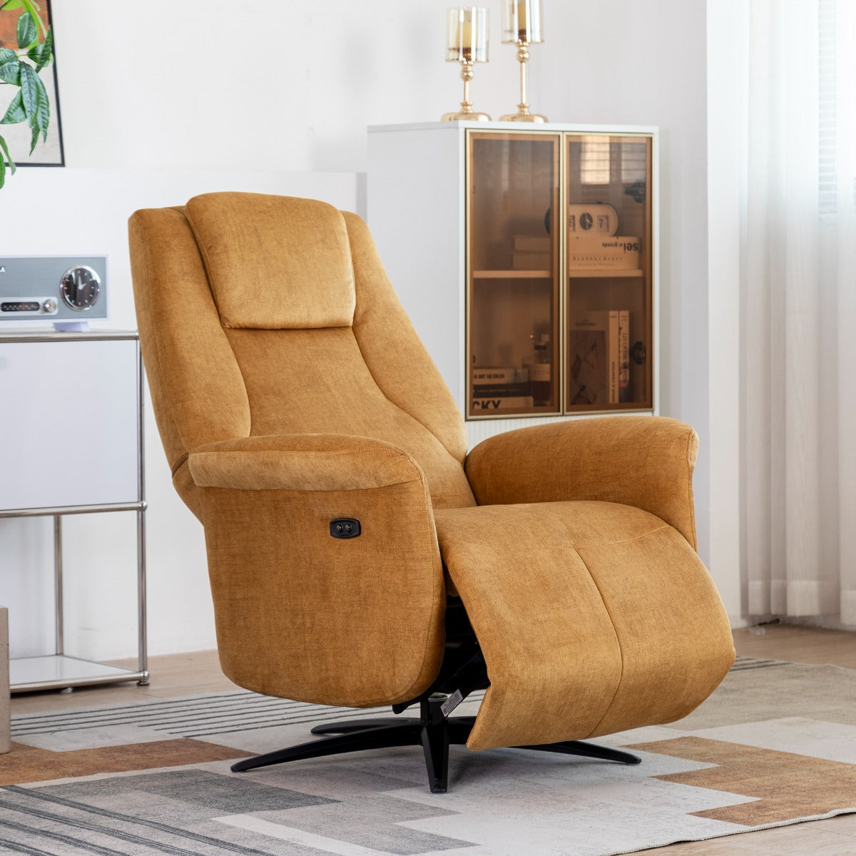 Caesar Swivel Electric Chair Amber