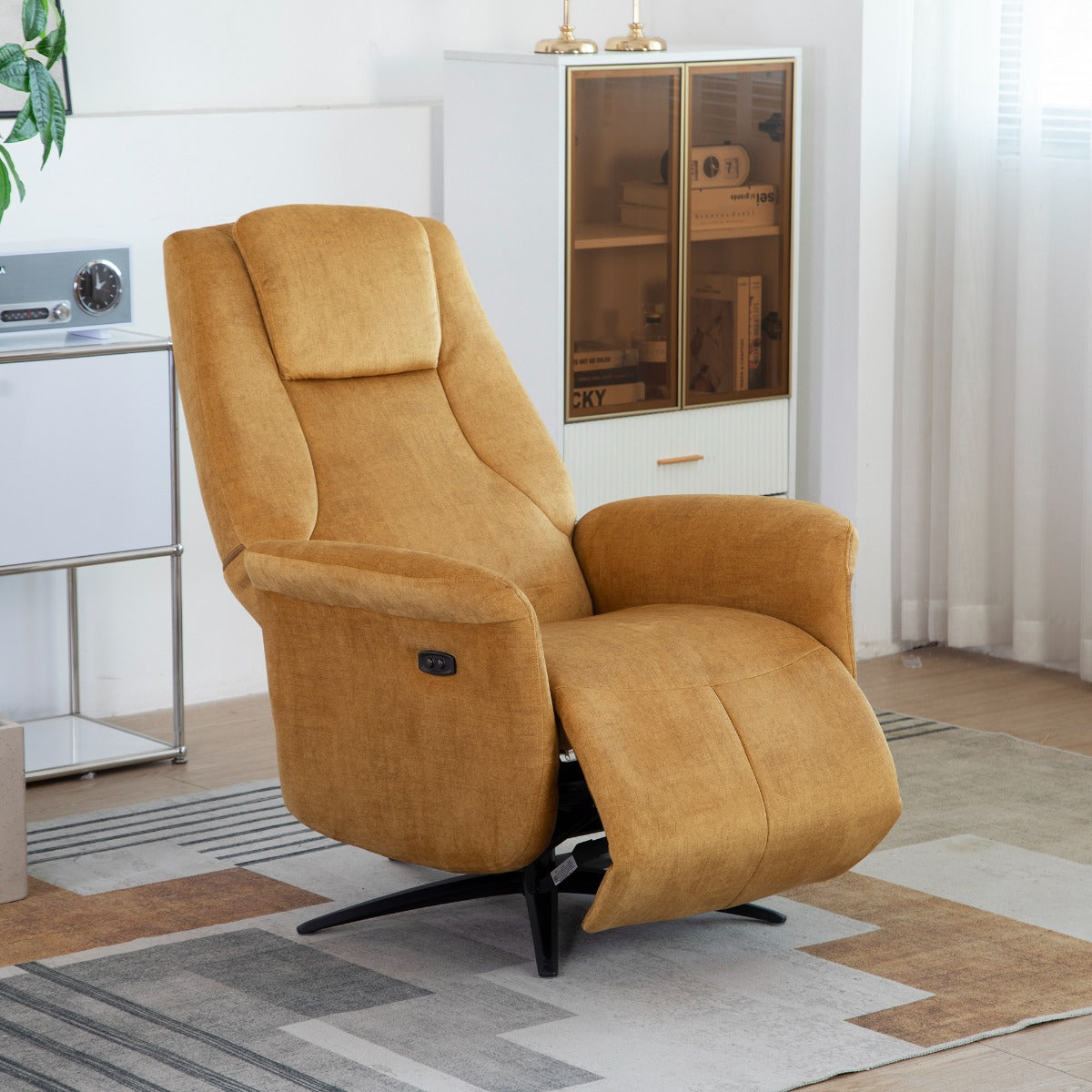 Caesar Swivel Electric Chair Amber