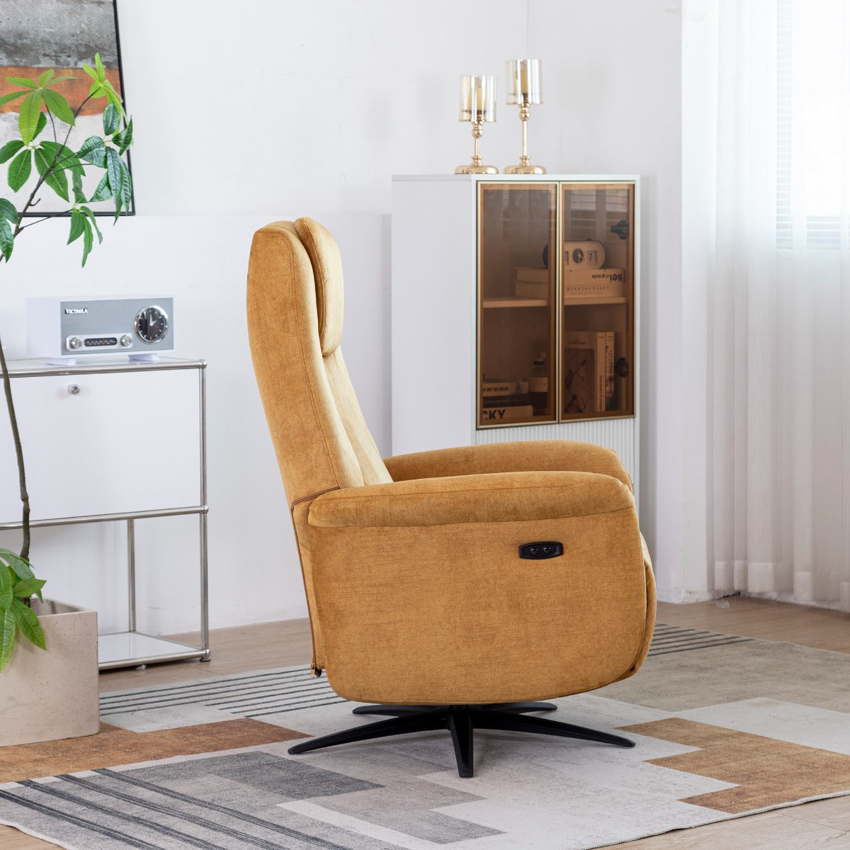 Caesar Swivel Electric Chair Amber