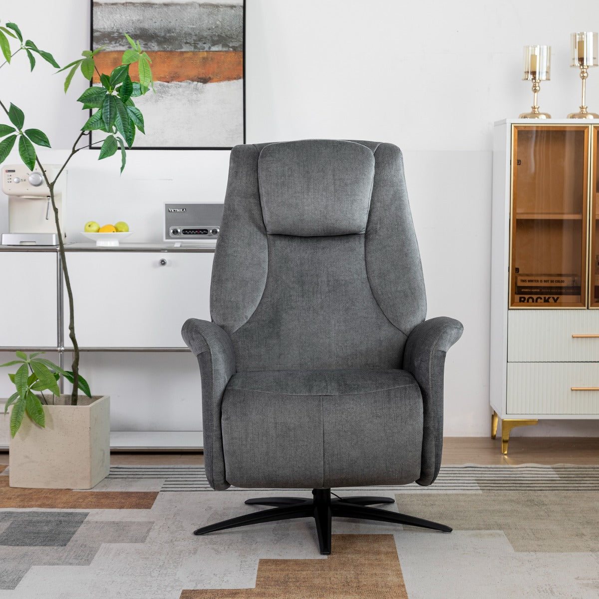 Caesar Swivel Electric Chair Grey