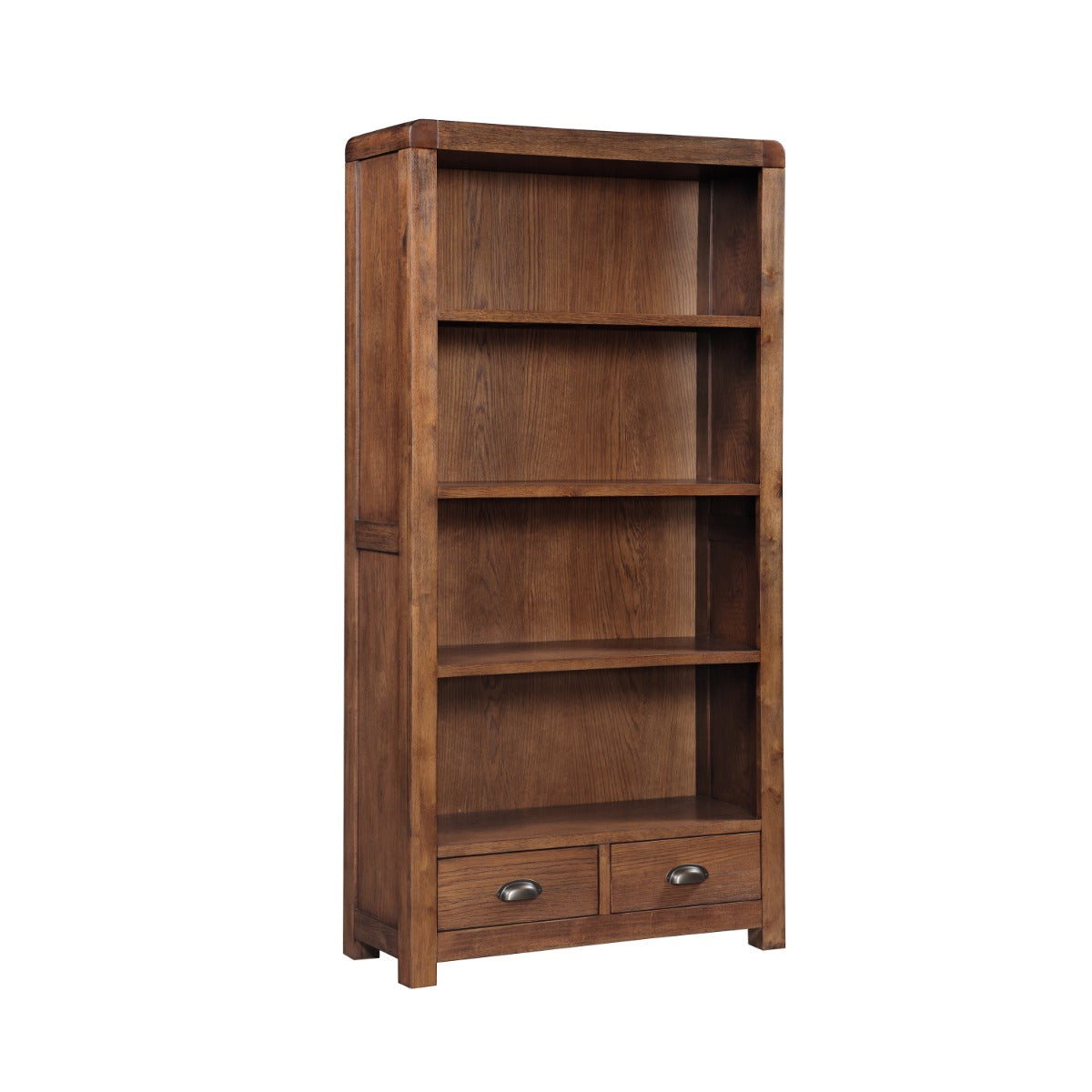 Oakridge Dark Oak High Bookcase With 2 Drawer