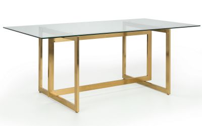 Minori Dining Set – Luxurious Glass Table with Velvet Chairs