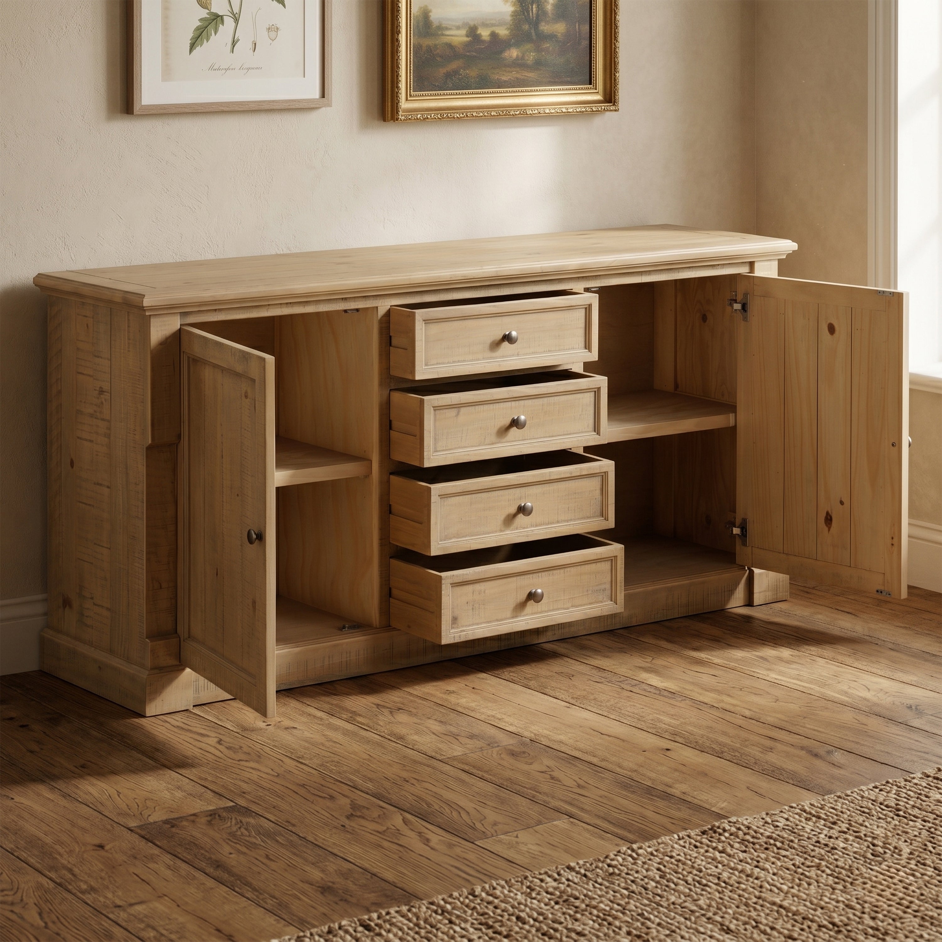 Chateau Rustic 2 Door 4 Drawer Sideboard