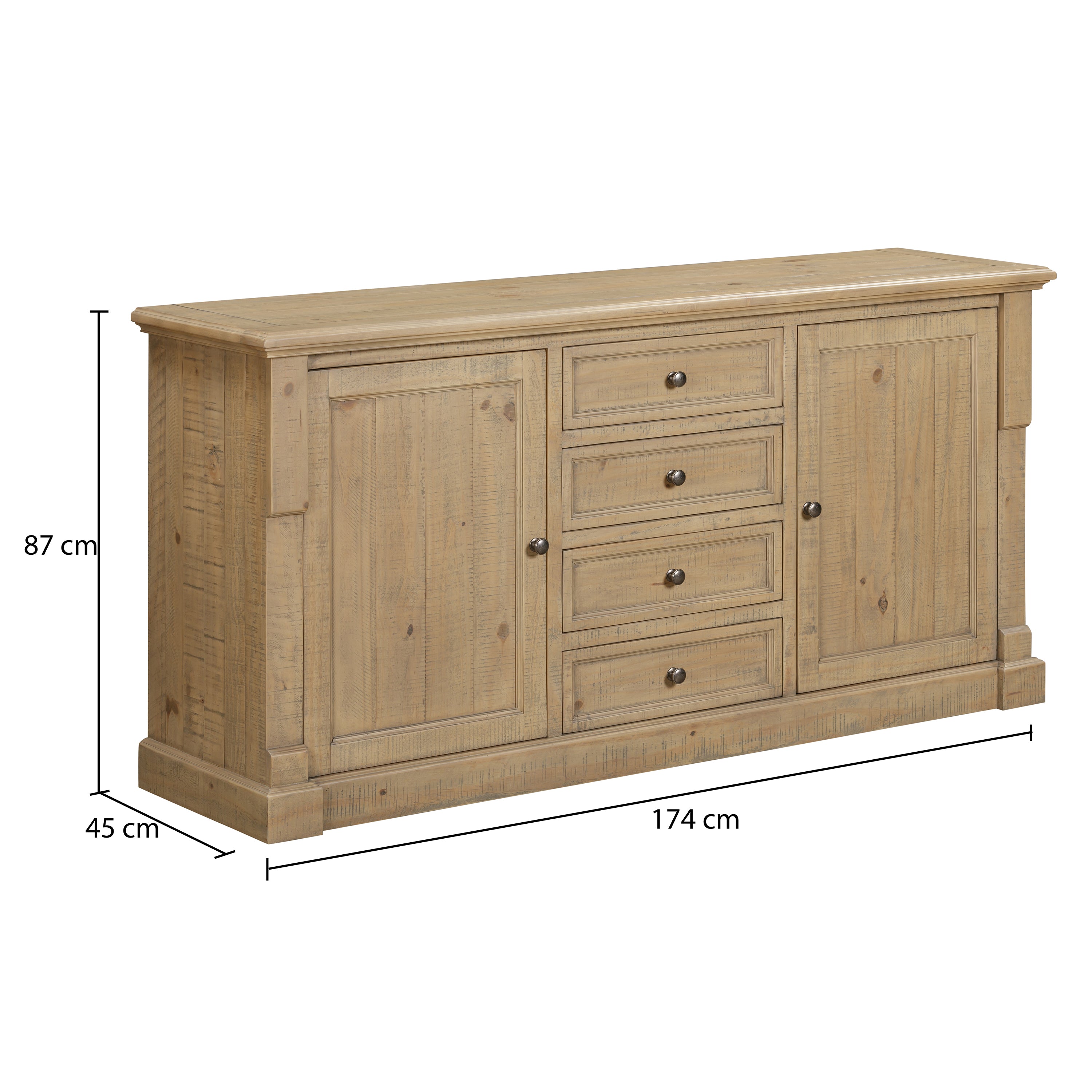Chateau Rustic 2 Door 4 Drawer Sideboard