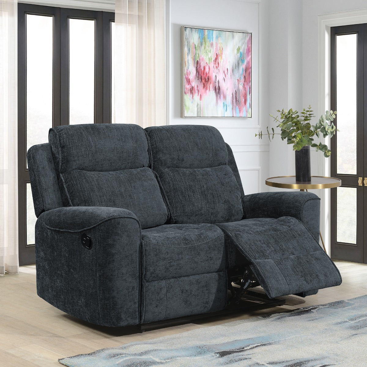 Sandhurst 2 Seater Recliner Dark Grey