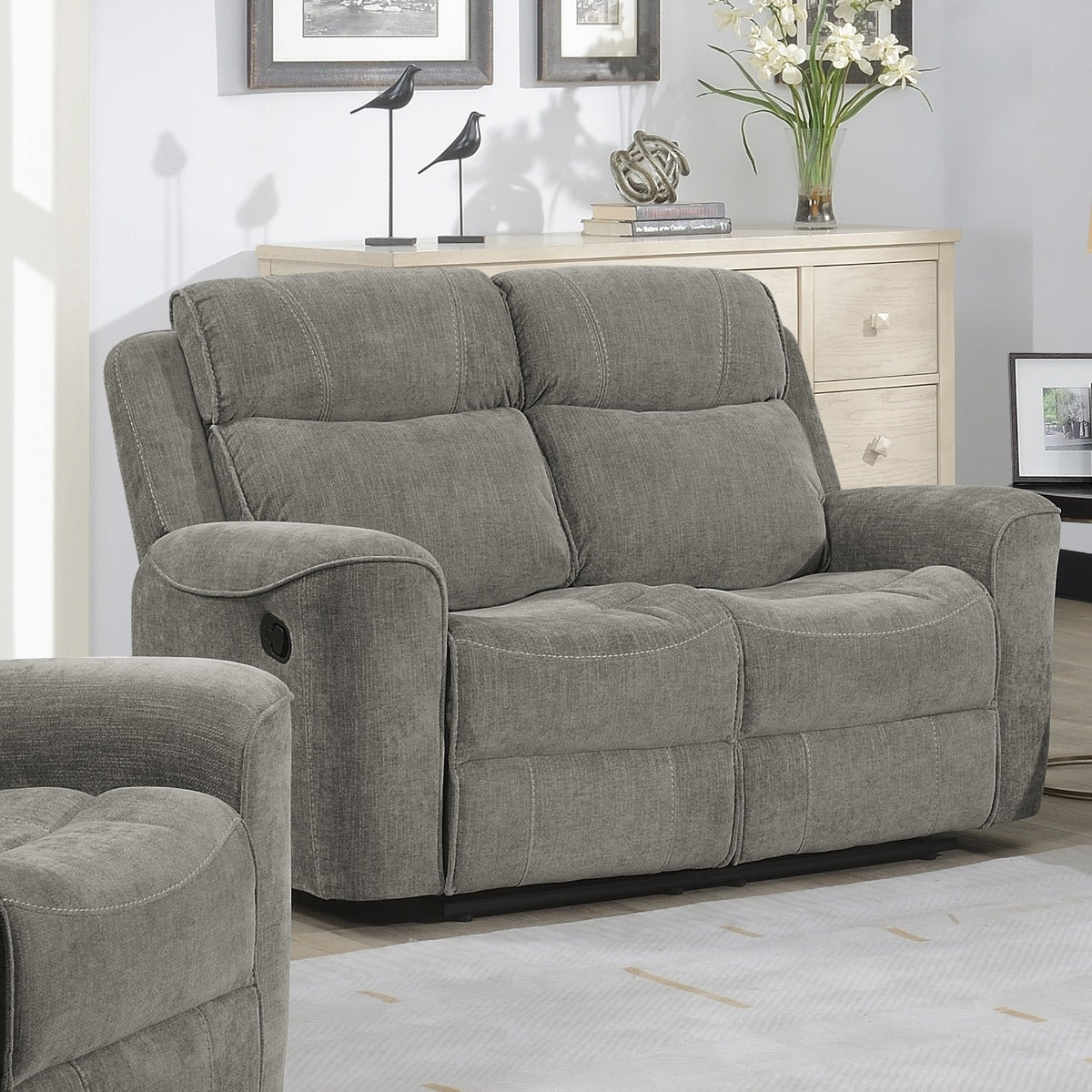 Sandhurst 2 Seater Recliner Light Grey