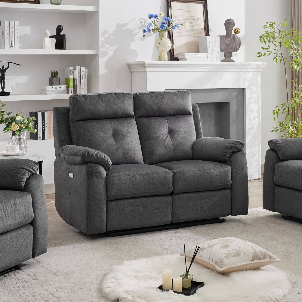 Palermo 2 Seater Electric Recliner Anthracite