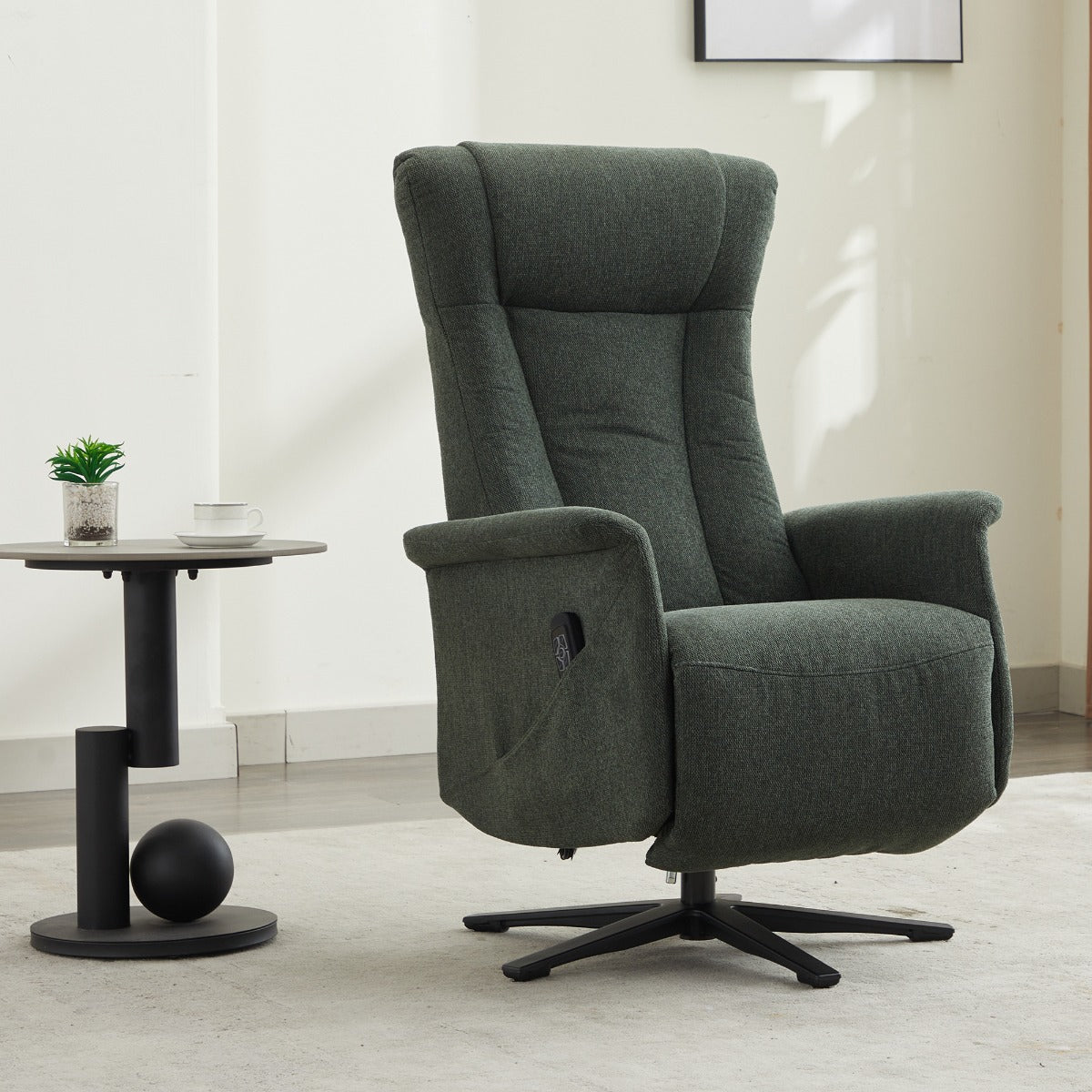 Apero Swivel Electric Recliner Winter Moss - Dual Motor