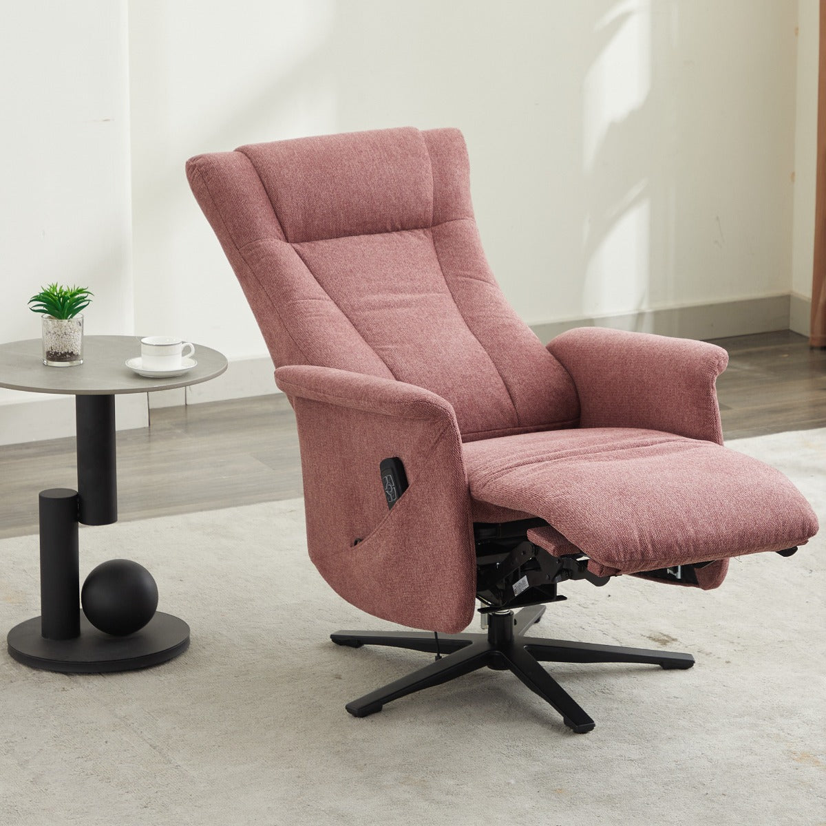 Apero Swivel Electric Recliner Rose - Dual Motor