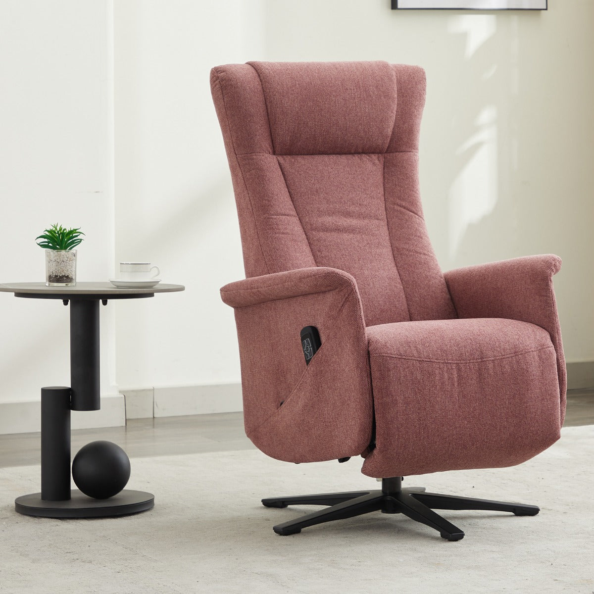 Apero Swivel Electric Recliner Rose - Dual Motor