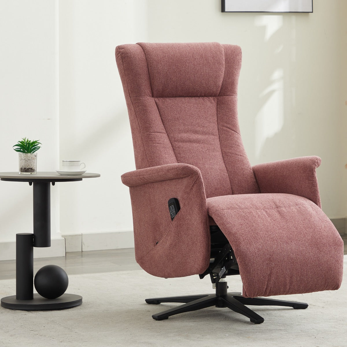 Apero Swivel Electric Recliner Rose - Dual Motor