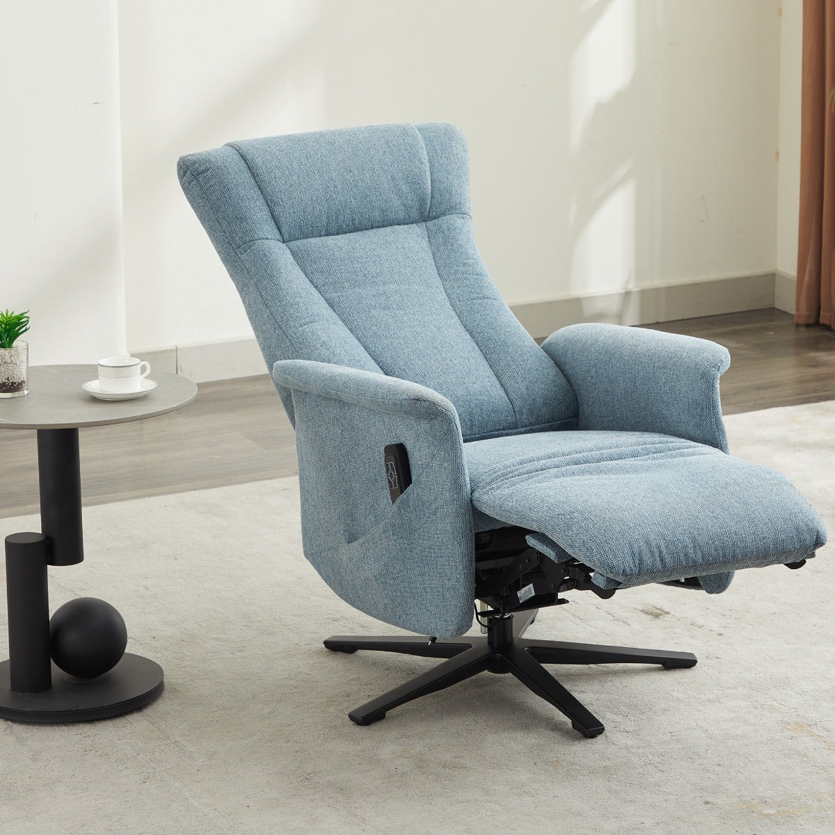 Apero Swivel Electric Recliner Ice Blue - Dual Motor