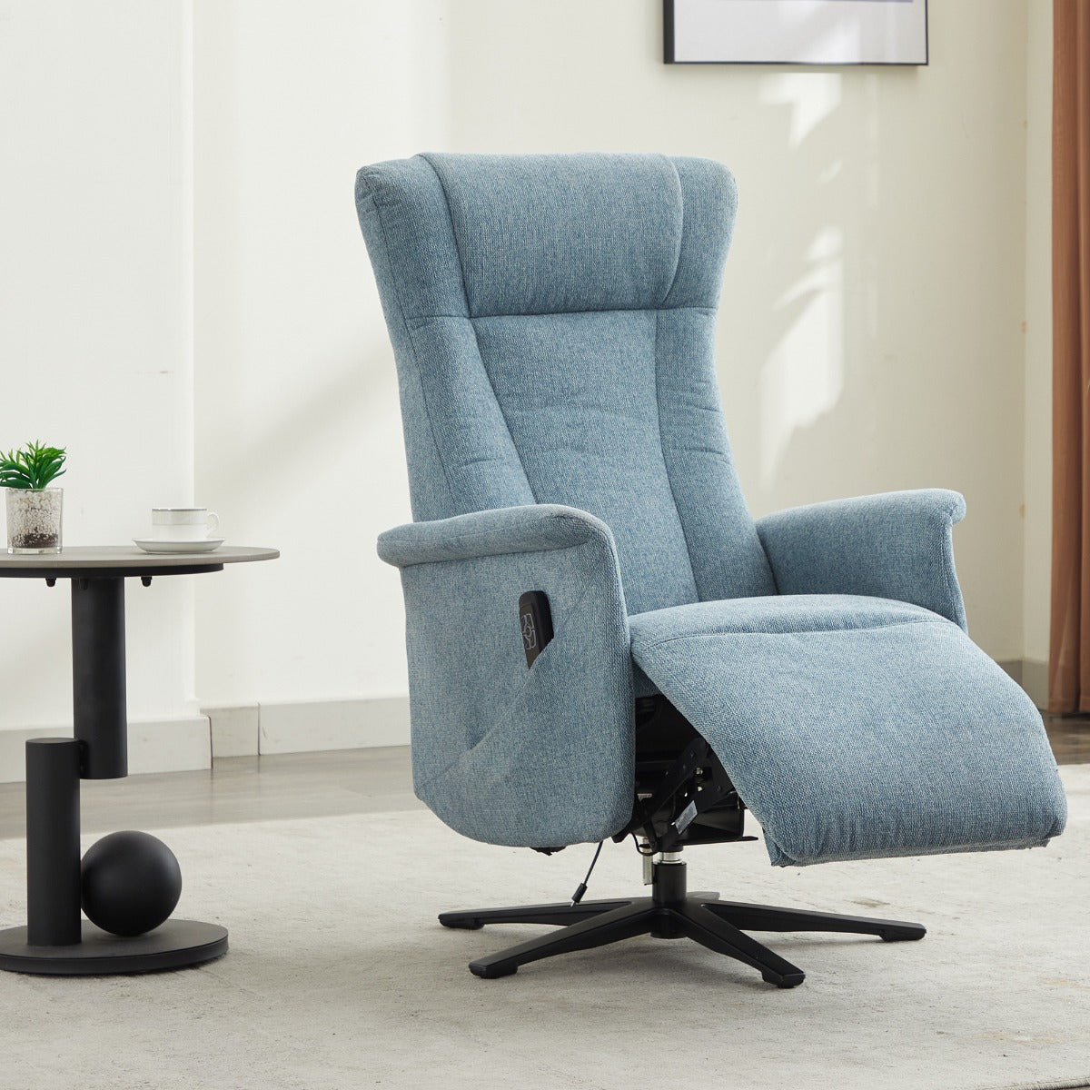 Apero Swivel Electric Recliner Ice Blue - Dual Motor