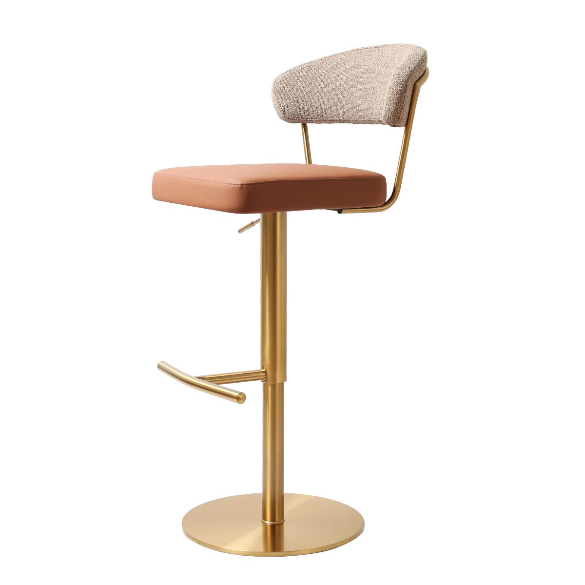 Strata Barstool Gold Saddle Brown Fusion
