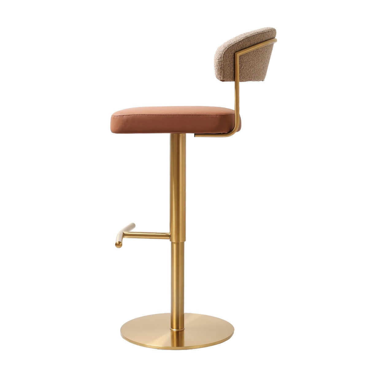Strata Barstool Gold Saddle Brown Fusion