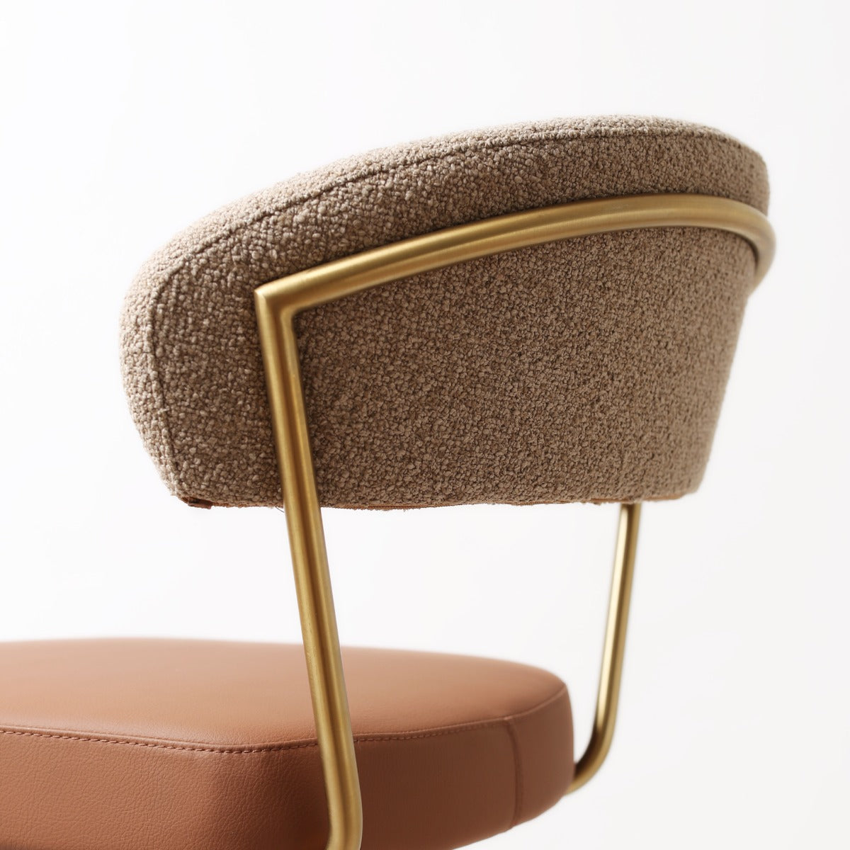 Strata Barstool Gold Saddle Brown Fusion