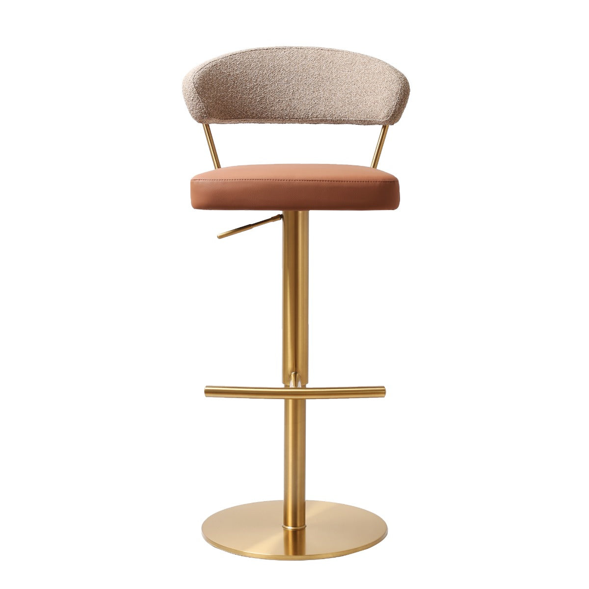 Strata Barstool Gold Saddle Brown Fusion