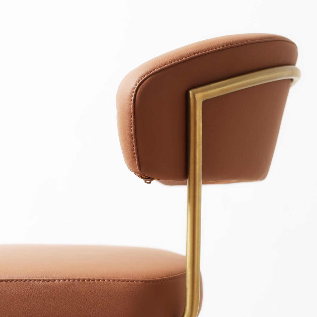 Strata Barstool Gold Saddle Brown PU