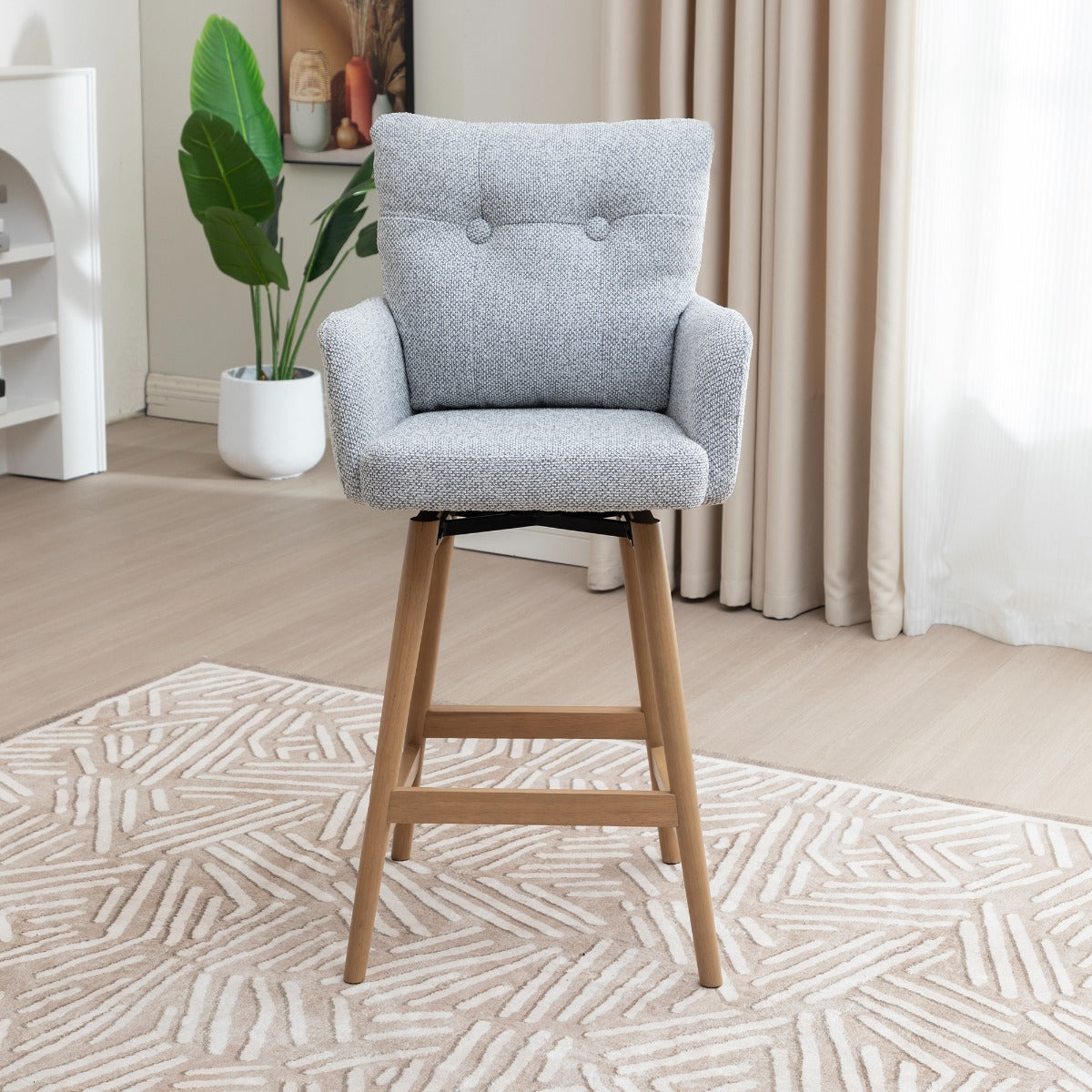 Cotswold Fabric Counter Stool Silver Grey
