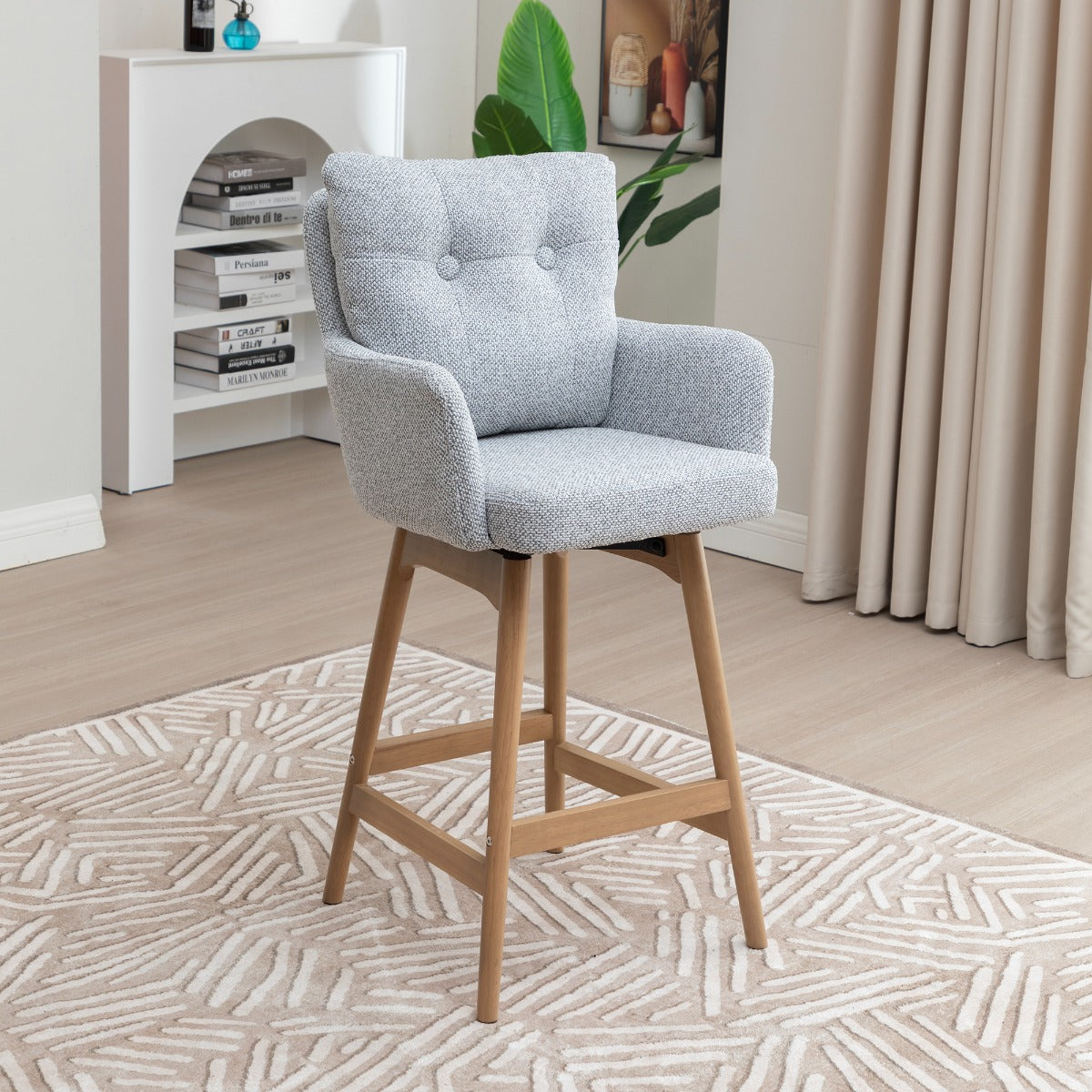 Cotswold Fabric Counter Stool Silver Grey