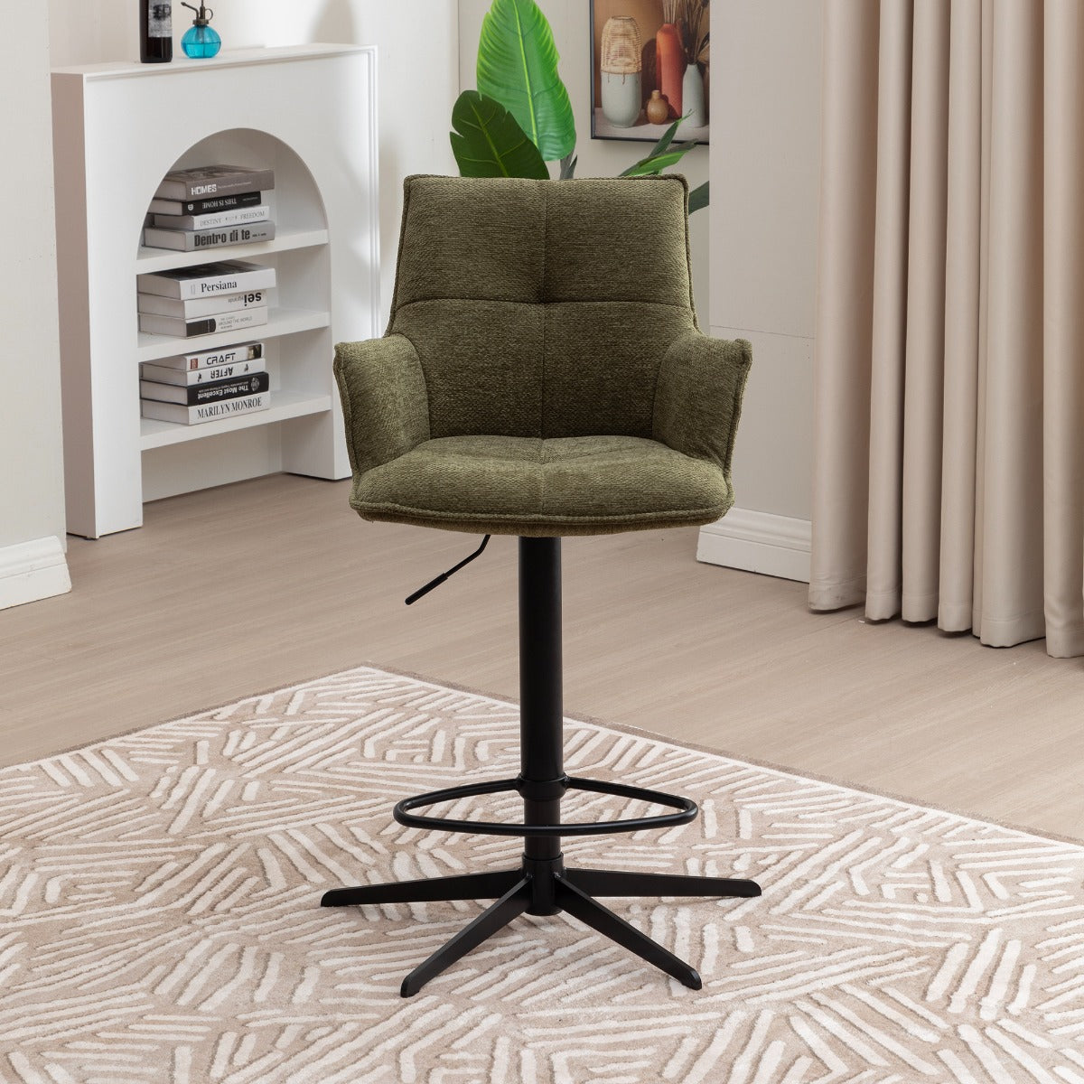 Jacob Bar Stool Green Fabric